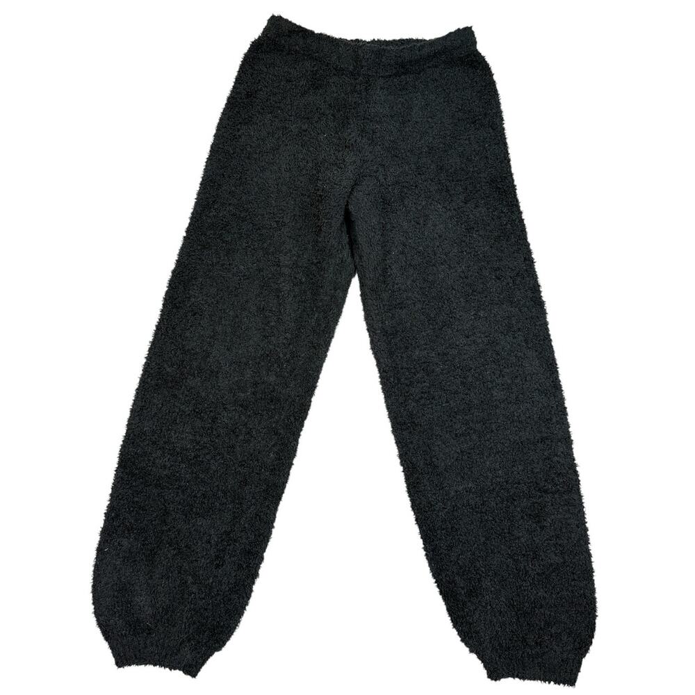Skims Womens Size L/XL Cozy Knit Jogger Pants Black Lounge Fuzzy
